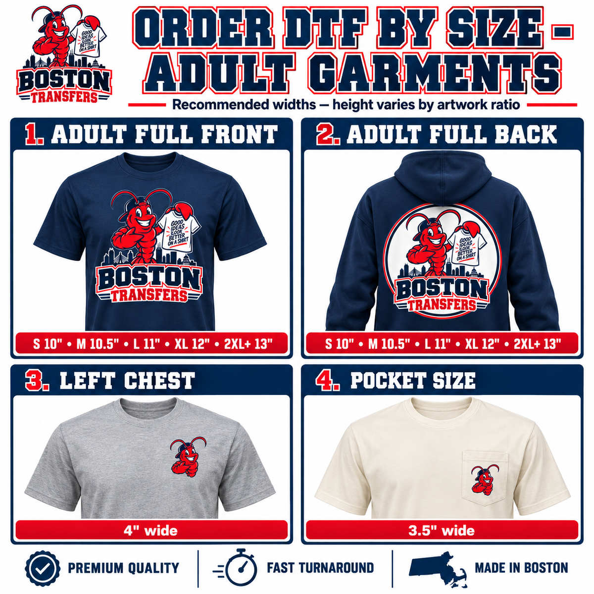 Order DTF Transfer By Size