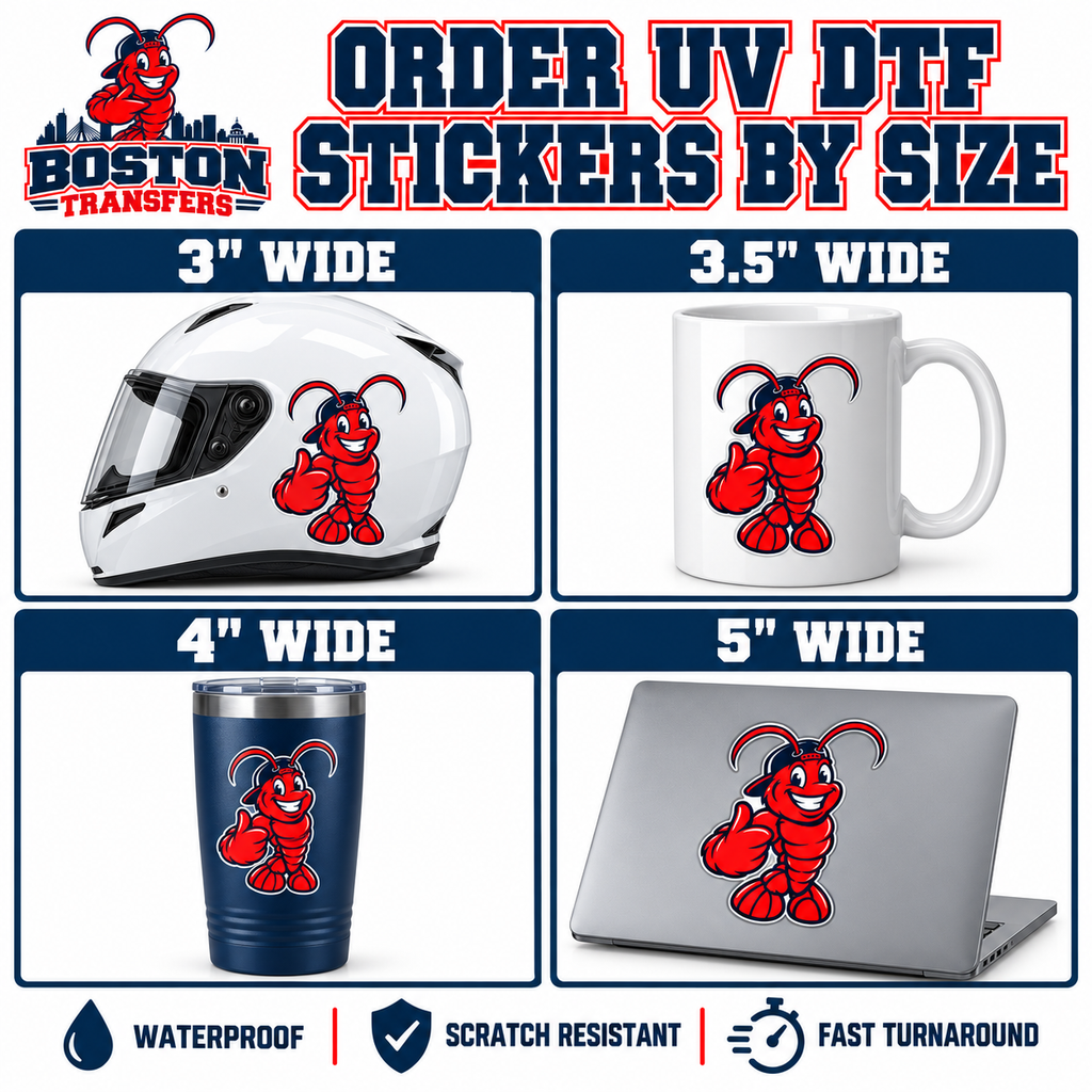 UV DTF Stickers by Size